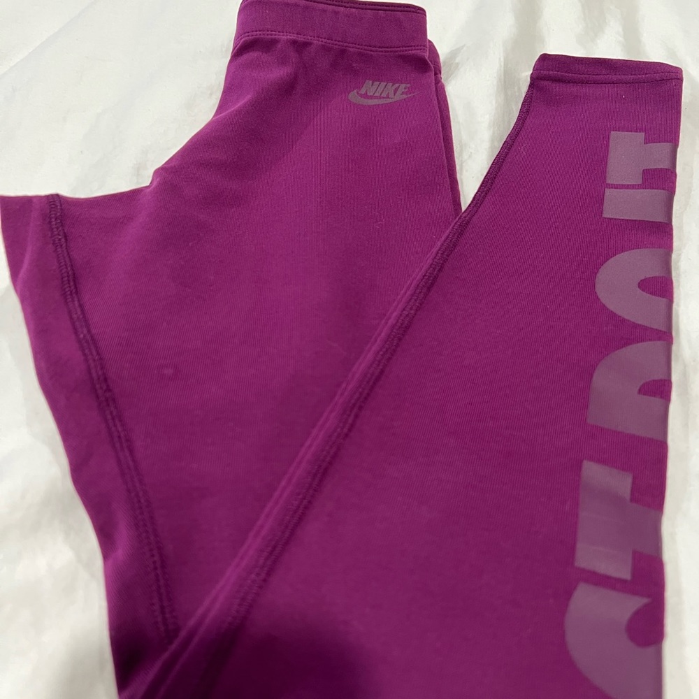 Nike Leg-A-See Just Do It Women's Leggings Burgundy/Size Xs